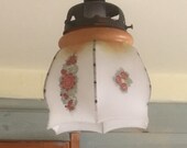 Vintage hand painted glass lampshade