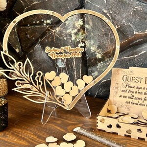 Heart Wedding Guest Book Alternative: Transparent Custom Sign