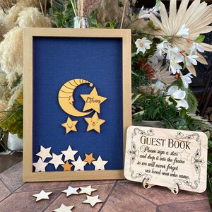 Moon and stars baby shower guest book alternative, Baby shower guestbook alternative, Twinkle little star baby shower