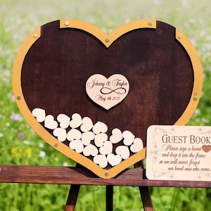 Heart wedding guest book alternative sign wedding guestbook N33 Other colors available