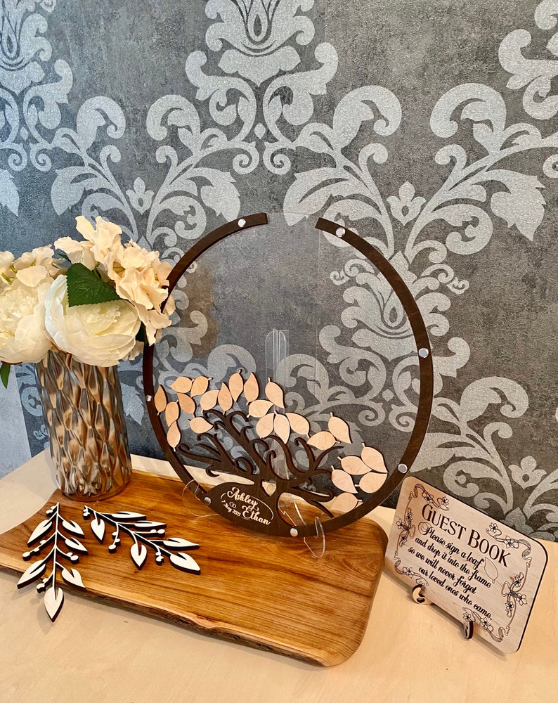 Tree With Leaves Wedding Guest Book Alternative Wedding Guest Etsy