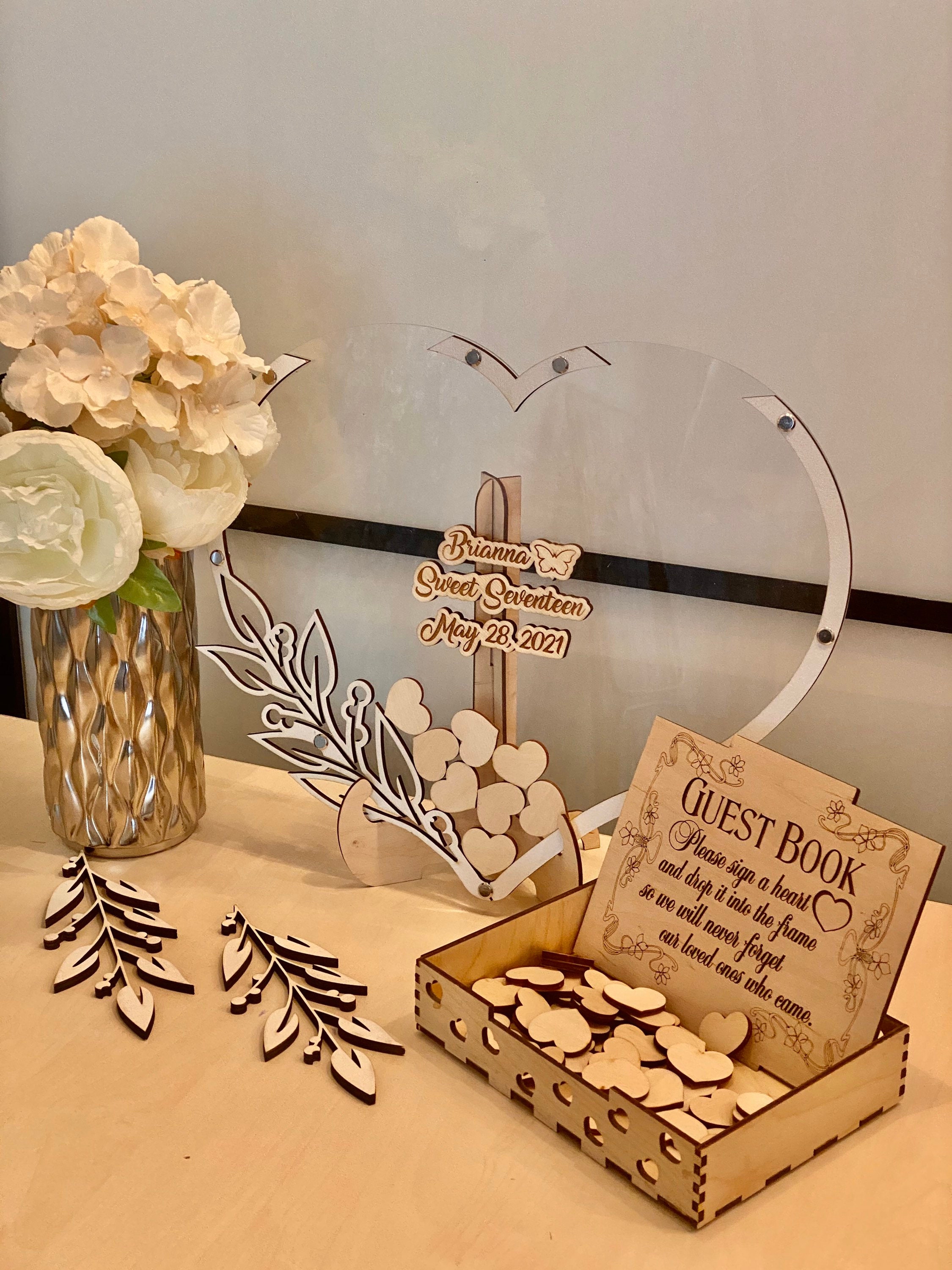 Quinceanera Guestbook Heart Sweet 16 Guest Book Alternative Etsy