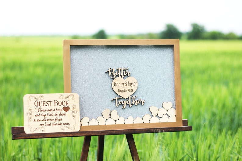 Wedding Guest Book Alternative Drop Top Better Together Sign Etsy
