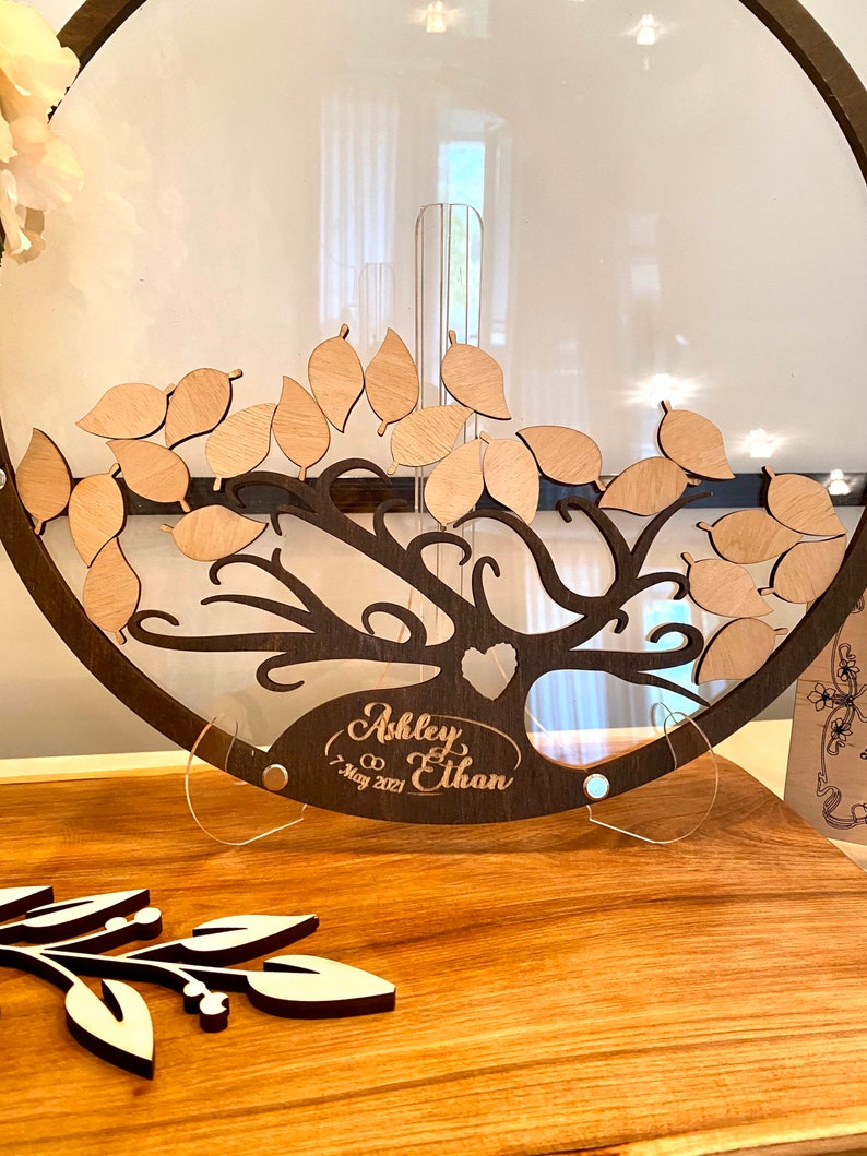 Tree With Leaves Wedding Guest Book Alternative Wedding Guest Etsy