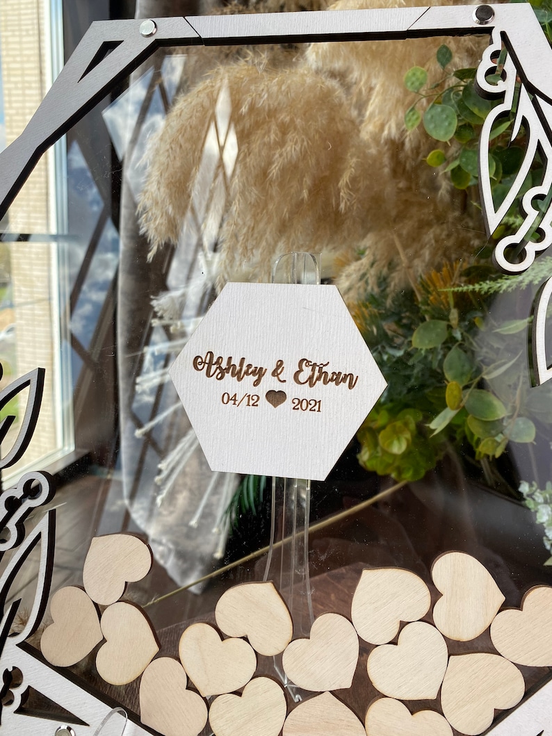 Transparent Hexagon Wedding Guest Book Alternative Hearts Etsy