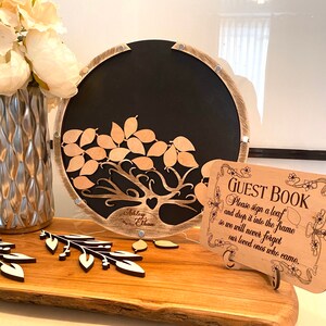 Tree wedding guestbook sign , Wedding drop box tree, Leaf guestbook alternative for wedding