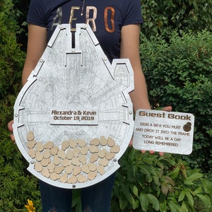Spaceship Wedding Guestbook Alternative: Unique Couple Gift