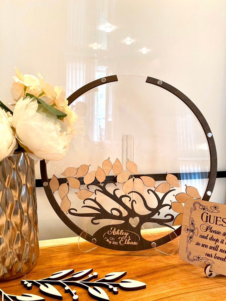 Tree With Leaves Wedding Guest Book Alternative Wedding Guest Etsy