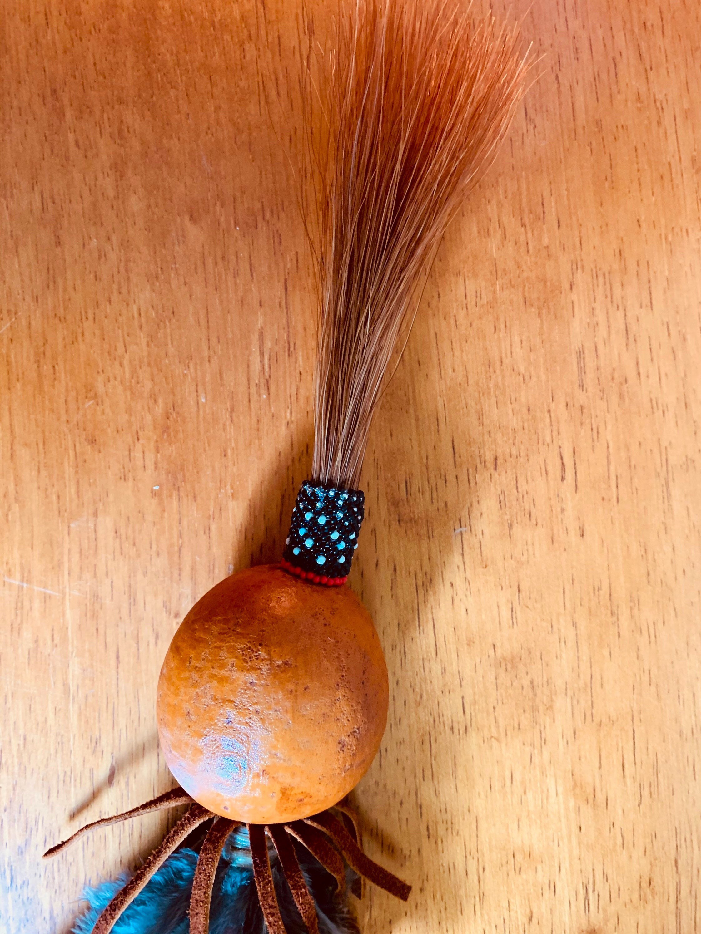 South Western Gourd Rattle with seeds and peyote beaded Etsy