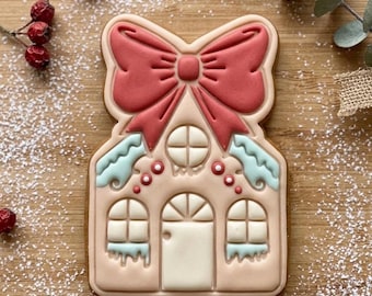 GINGERBREAD HOUSE (cookie cutter + stamp) santa, merry christmas