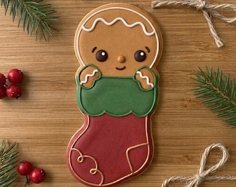 GINGERBREAD MAN boot (cookie cutter + embosser) merry christmas