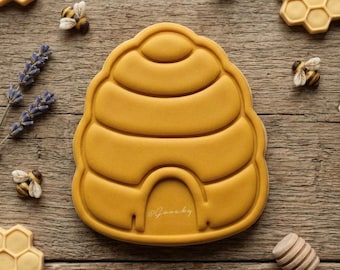 BEE HIVE HONEY (cookie cutter + stamp) #262
