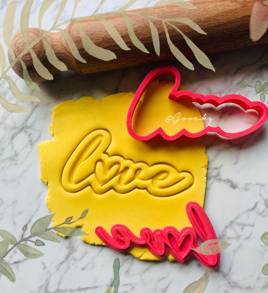 LOVE CURSIVE 02 cookie cutter stamp Etsy