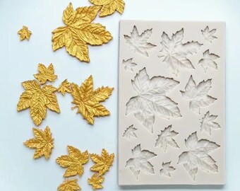 1pc Silicone Mold Leaf Shape Decorating Tools, Leaves Silicone Molds For Clay DIY,  AUTUMN, FALL, halloween,  fondant.
