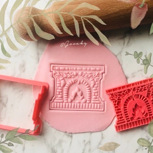 FIREPLACE CHRISTMAS (cookie cutter + stamp)