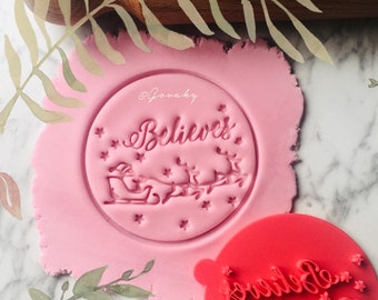 BELIEVES CHRISTMAS (stamp) merry christmas, santa