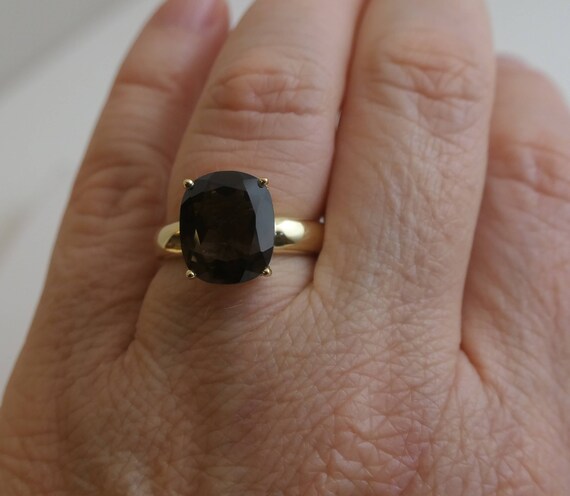 Bague quartz fumé argent - Mosaik bijoux indiens - b5