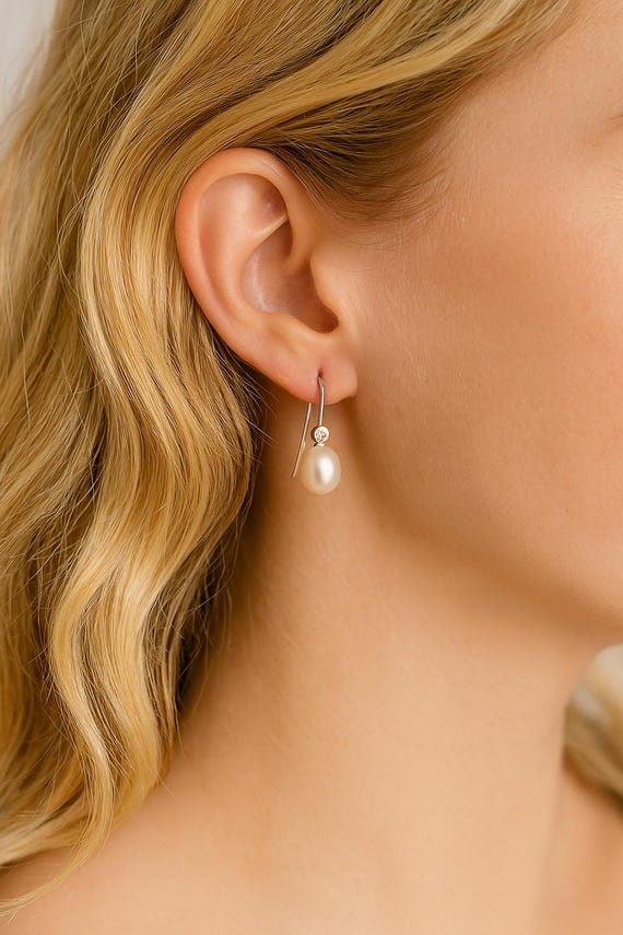 Immobird Orecchini Perle,Orecchini Donna Argento 925 con Perle