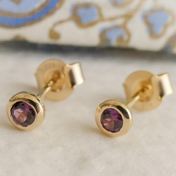 Orecchini In Argento 925 Placcato Oro Con Quarzo Rosa E Granato Rodolite, Gemme Naturali, Regalo Fatto A Mano Per Donna