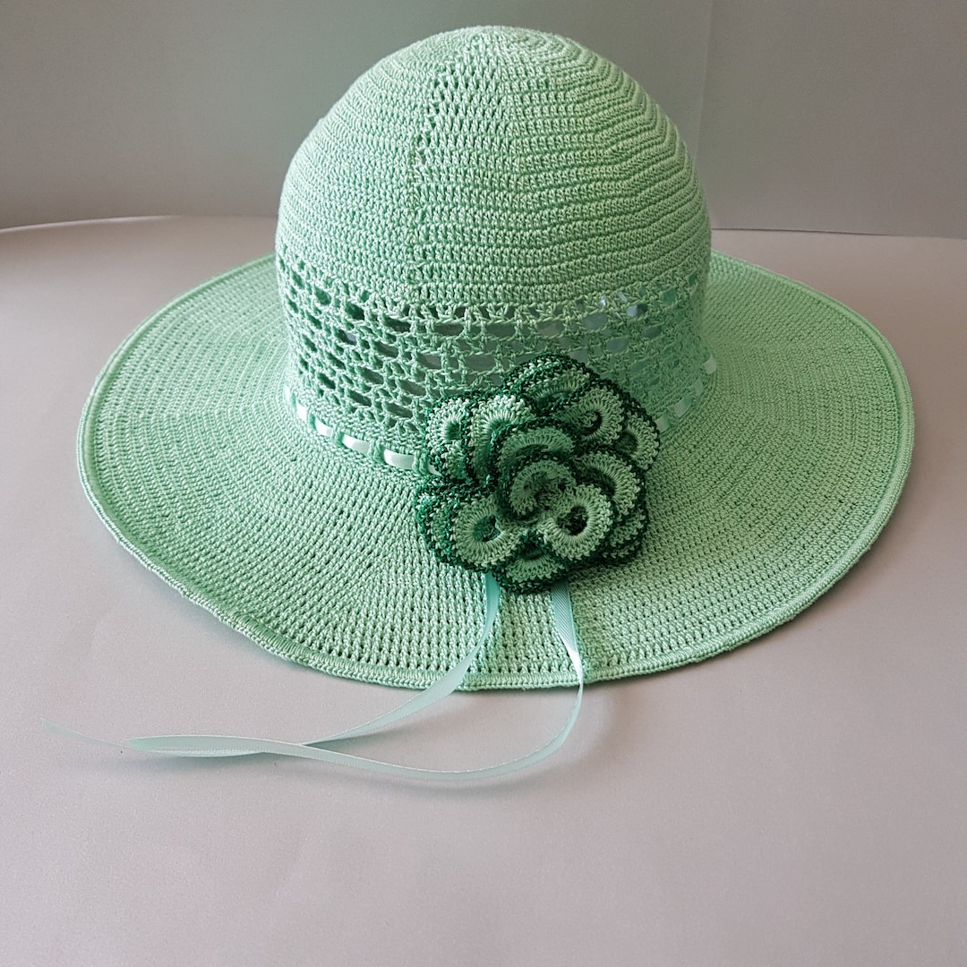 Summer Hat Beach Hat Sun Hat Crochet Hat Cotton Fiber Hat Crochet