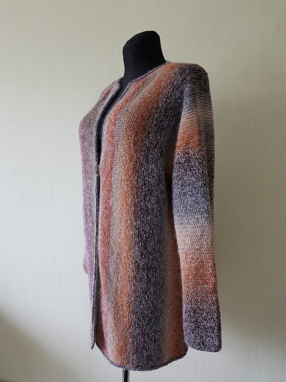 Veste à manches longues en laine, cardigan coloré tricoté à la