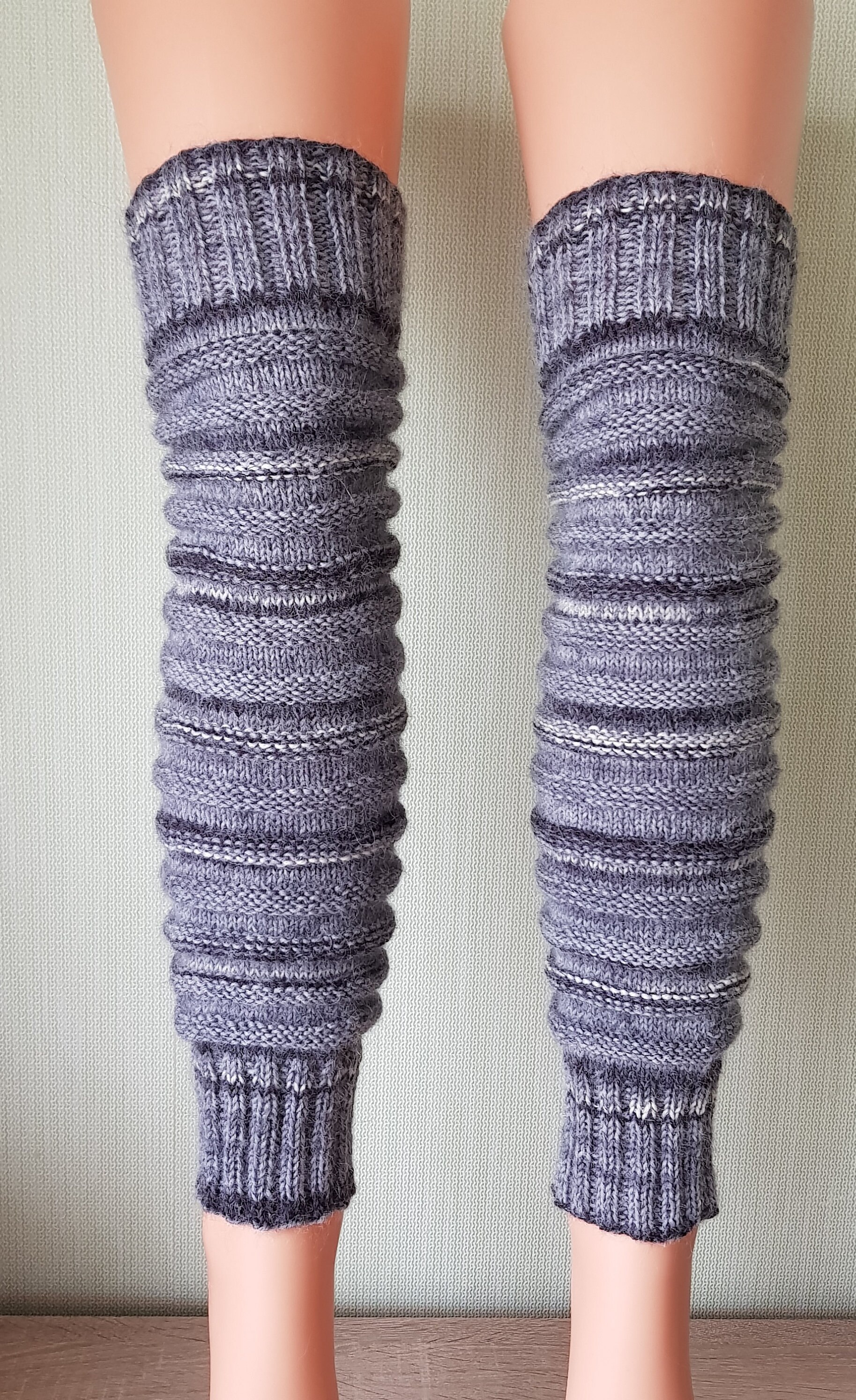 Gray leg warmers womens leg warmers knit gaiters knee high leg Etsy