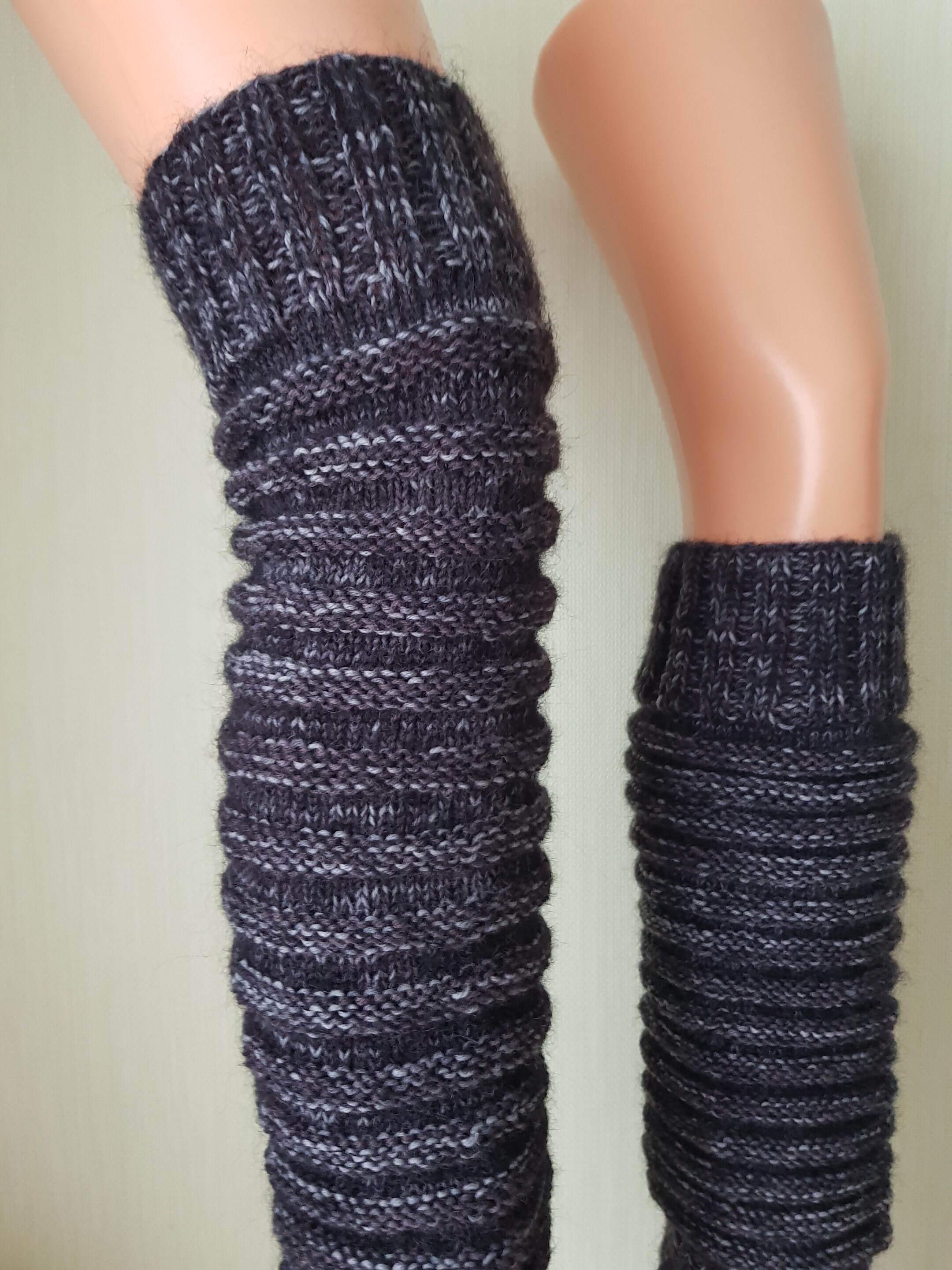 Leg Warmers Women Knitted Leg Warmers Leg Gaiters Black Wool Leg