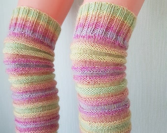 Leg warmers slouchy leg warmers long leg warmers hand knit gaiters multicolor leg warmers leg gaiters yoga gaiters wool boot toppers