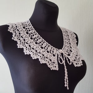 Tie collar light beige lace collar removable luxurious collar cotton romantic collar vintage style milk white collar handmade