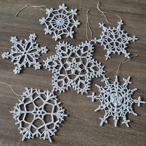 Snowflake ornament set of 6pcs Christmas decoration hanging holiday home decor Christmas tree snowflakes ornaments handmade snowflakes