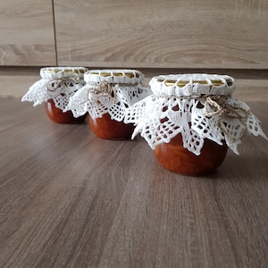 Mason jar cover set of 3pcs jam jar cover lace cloth for jar topper rustic housewarming gift jar cap decoration vintage style  country chic