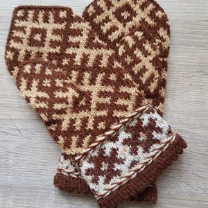 Beige brown wool mittens winter mittens handmade mittens warm mittens for gift colorful mittens women winter mittens latvian mittens