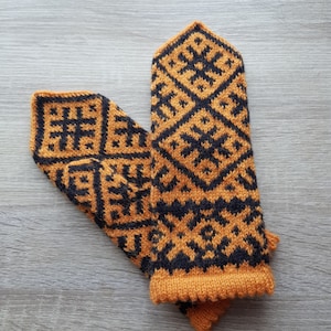 Knitted mittens warm mittens women mittens women gloves latvian mittens warm winter mittens patterned mittens unisex mittens fair isle