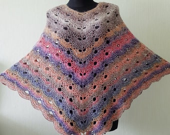 Poncho colorful virus poncho boho poncho women boho clothing for women crochet poncho eco friendly