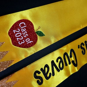 Apple on Stole Graduation Teacher Pencil Stoles Fast Shipping Available image 6