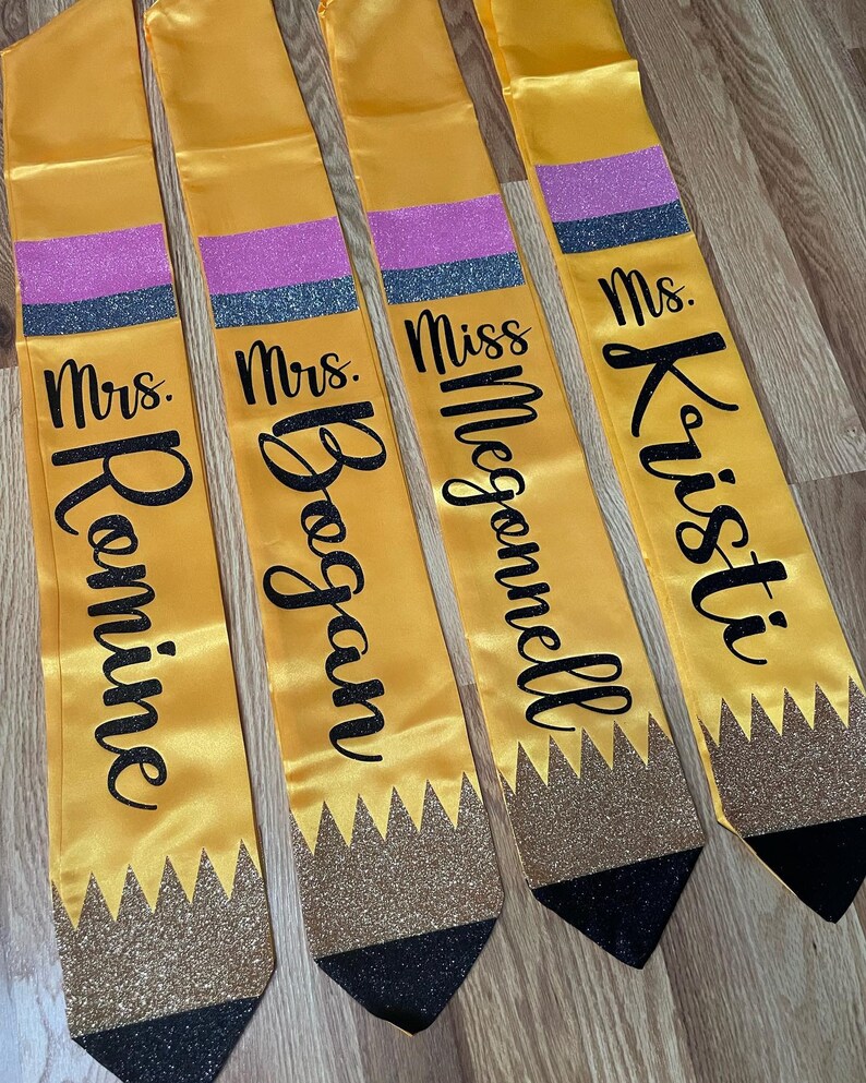 Graduation Teacher Pencil Stoles fast Shipping Available Etsy