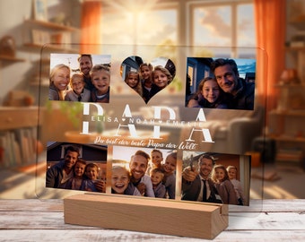 Geschenke für Papa personalisiertes Acry Bild mit Foto und Namen als Geschenk für Vater zum Vatertag Geburtstag  Nachtlicht