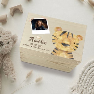 Personalisierte Erinnerungskiste Baby mit Foto Babygeschenke Erinnerungsbox Baby Geschenk zur Geburt Taufgeschenk Bild 10