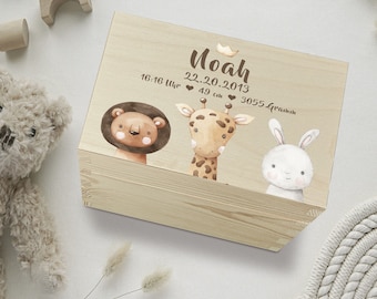 Personalisierte Erinnerungskiste Baby Löwe, Babygeschenke, Erinnerungskiste, Geschenk Geburt, Geburt, Taufgeschenk, Erinnerungsbox