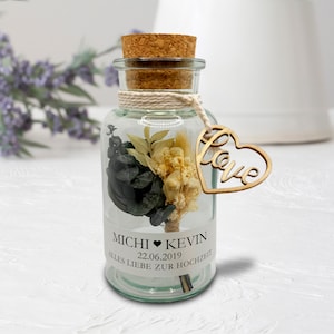 Hochzeits Geldgeschenke personalisiertes Glas Geschenk mit Namen Datum als hochzeits geschenke geld geschenke Vorratsglas personalisiert