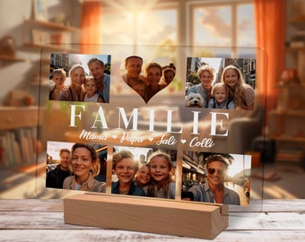 Geschenke für Mama Oma Familie personalisiertes Acry Bild mit Foto und Namen zum Geburtstag Weihnachtsgeschenke Nachtlicht