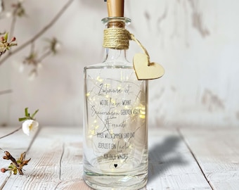 Einweihungsgeschenk personalisiert Einzug Geschenke zum Einzug erste Wohnung Einzug hausbau geschenke umzugs geschenk Flaschenlicht