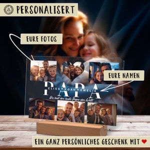 Geschenke für Papa personalisiertes Acry Bild mit Foto und Namen als Geschenk für Vater zum Vatertag Geburtstag Nachtlicht Bild 2