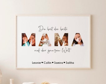 MAMA Geschenk personalisiert  Muttertag Geburtstag  Mama Geschenke Muttertagsgeschenk Geburtstagsgeschenk Mama Bild optional mit Rahmen