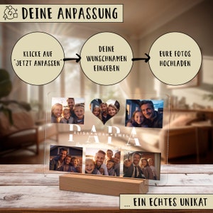 Geschenke für Papa personalisiertes Acry Bild mit Foto und Namen als Geschenk für Vater zum Vatertag Geburtstag Nachtlicht Bild 6