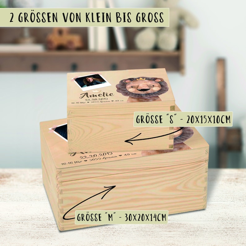 Personalisierte Erinnerungskiste Baby mit Foto Babygeschenke Erinnerungsbox Baby Geschenk zur Geburt Taufgeschenk Bild 3