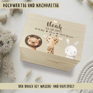 Yuweli® Erinnerungskiste, Erinnerungskiste Baby, Baby, Geschenk Geburt, Erinnerungsbox Baby, Taufgeschenk, Personalisiertes Geschenk Baby image 2