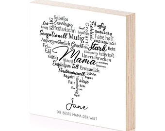 Mama Grschenk Holzbild personalisiert mit Name als Geschenk oder Geschenkidee zum Geburtstag Muttertag Weihnachten Danksagung