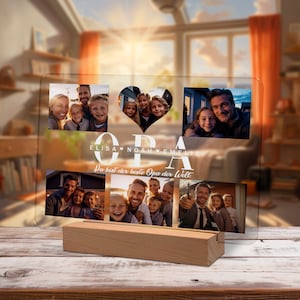 Geschenke für Opa personalisiertes Acryl Bild mit Foto und Namen als Geschenk für Opi zum Geburtstag Weihnachtsgeschenke Nachtlicht