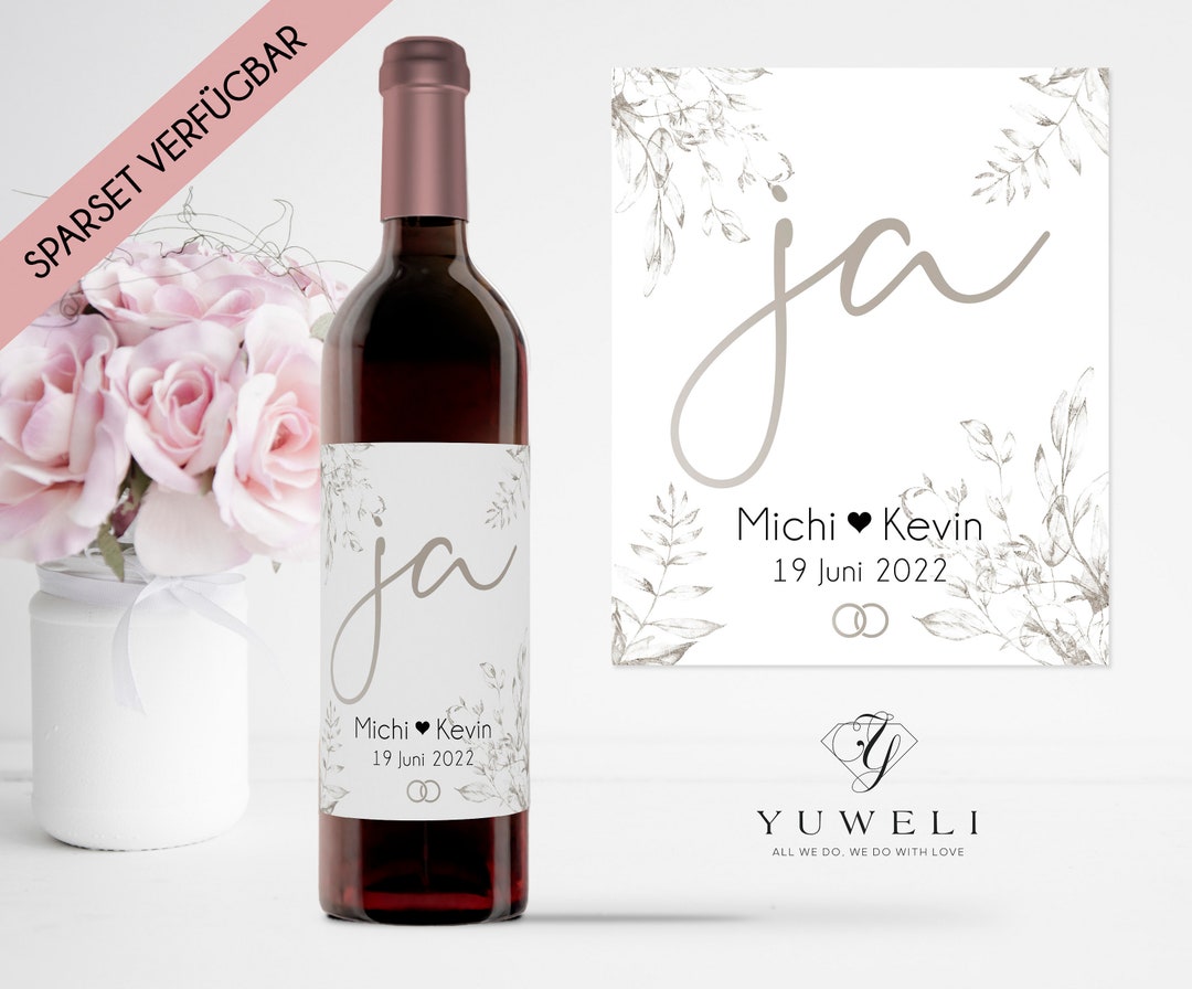Ja Personalisiert Mit Namen Und Datum Wein Etikett